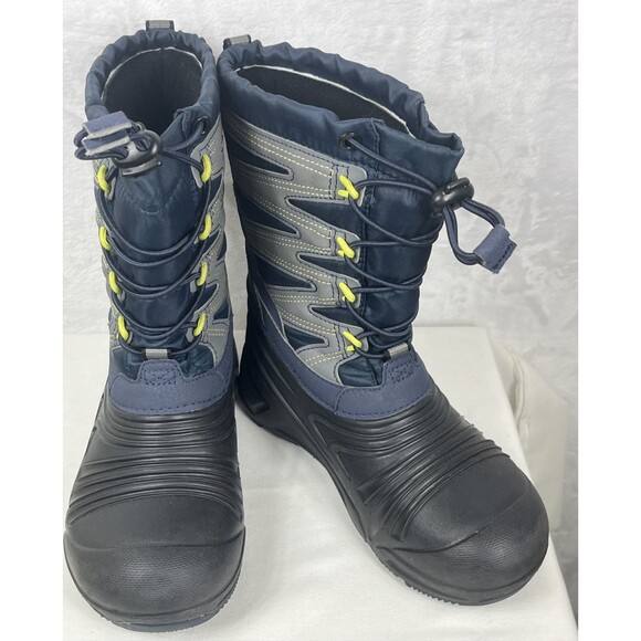 Merrell Snow Boy's Winter Boots Insulated Waterproof Blue Gray Black Size 2M - Picture 1 of 10